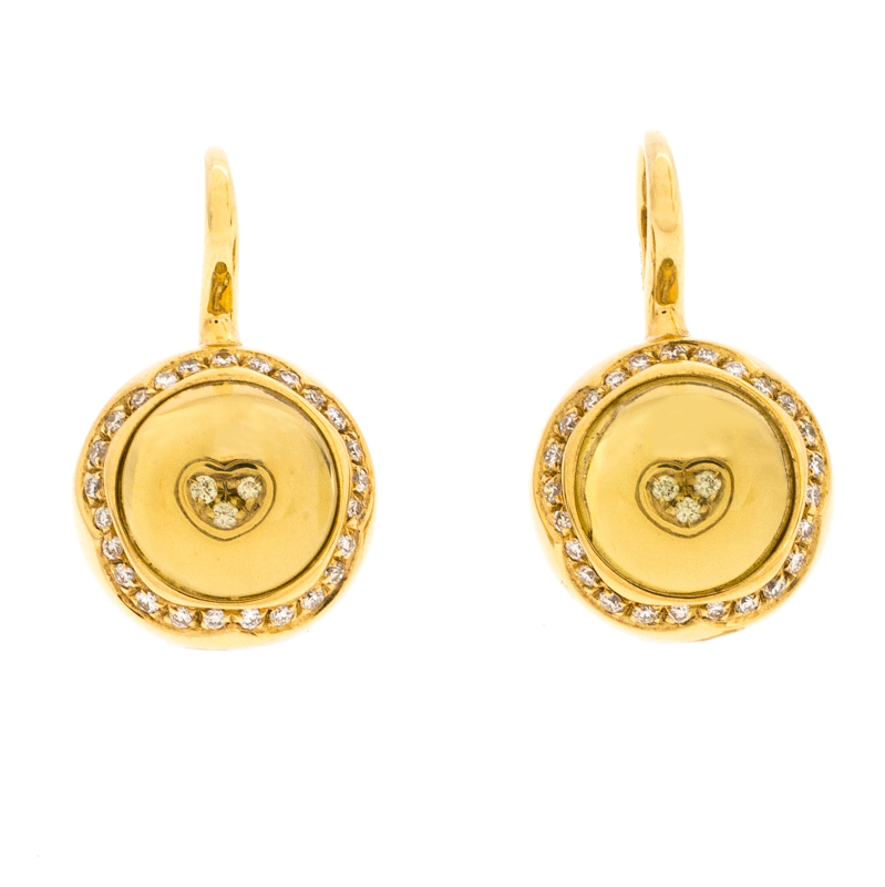 Pasquale Bruni Yellow Cabochon Diamond 18k Yellow Gold Hook Drop Earrings