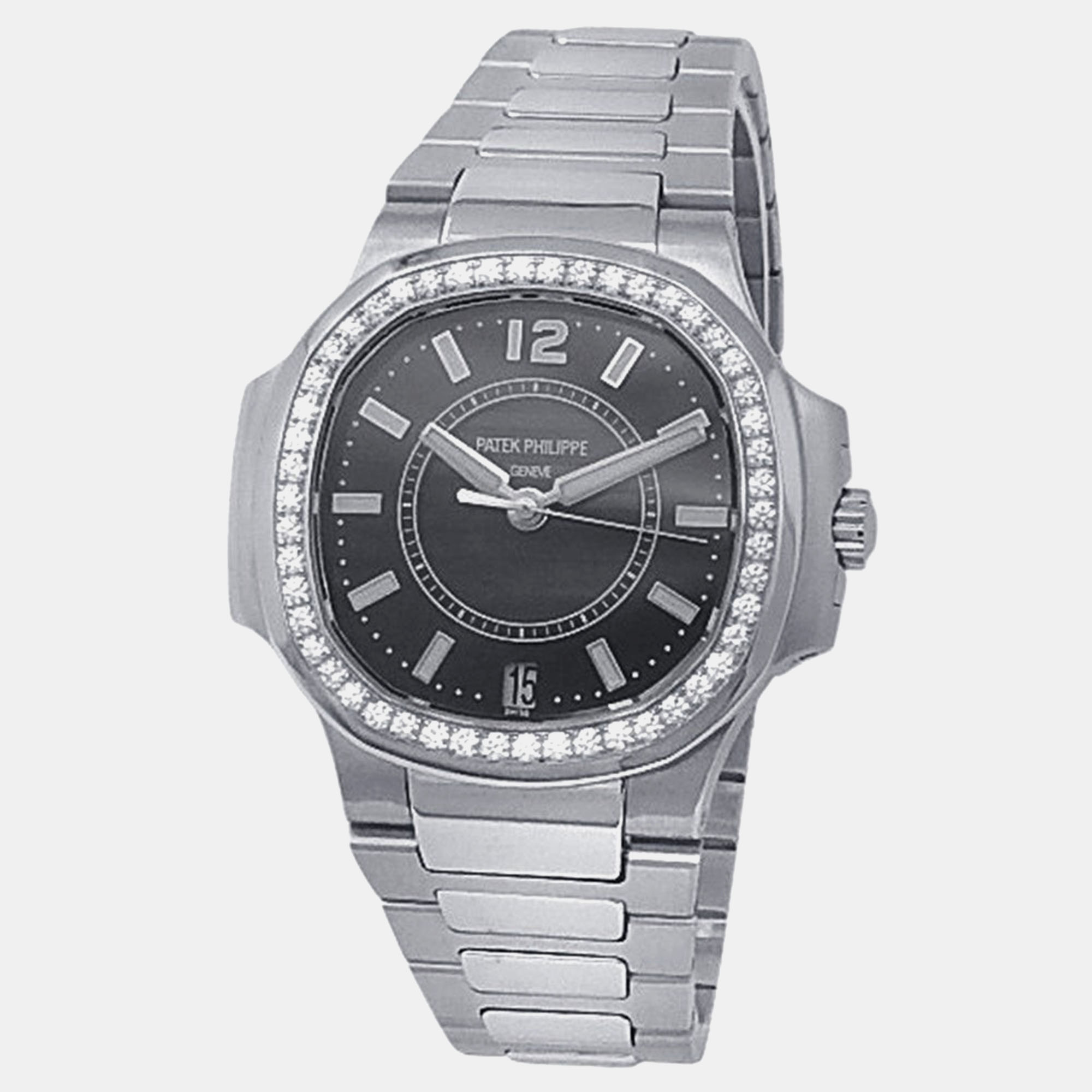 

Patek Philippe Nautilus 7008/1A-010 Diamonds Black Stainless Steel Women’s Wristwatch 33 mm