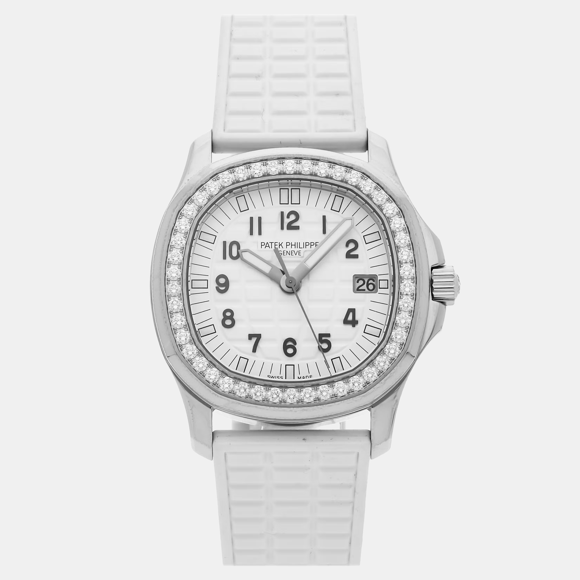 

Pre-Owned Patek Philippe Aquanaut Luce 5067A-024 White Quartz Diamond Stainless Steel Women's Wristwatch 35 MM