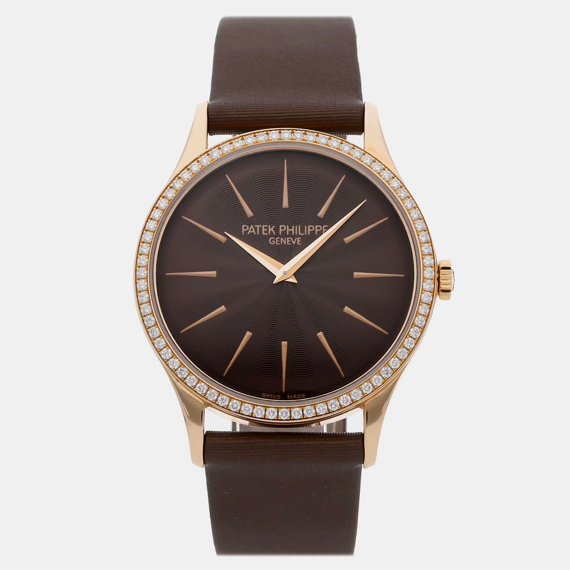 

Pre-Owned Patek Philippe Calatrava 4897R-001 Brown Manual Winding 18k Rose Gold Women's Wristwatch 33 mm