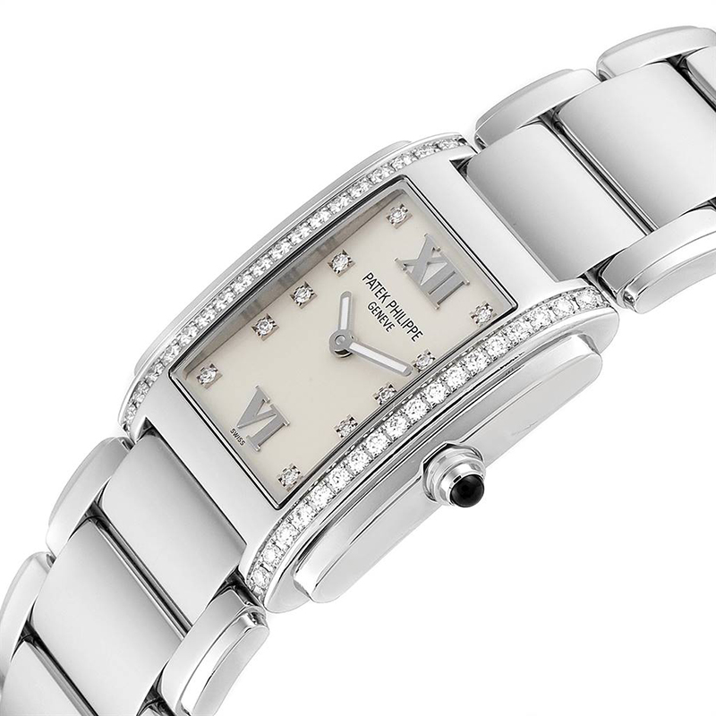 

Patek Philippe Silver Diamond and Stainless Steel Twenty-4