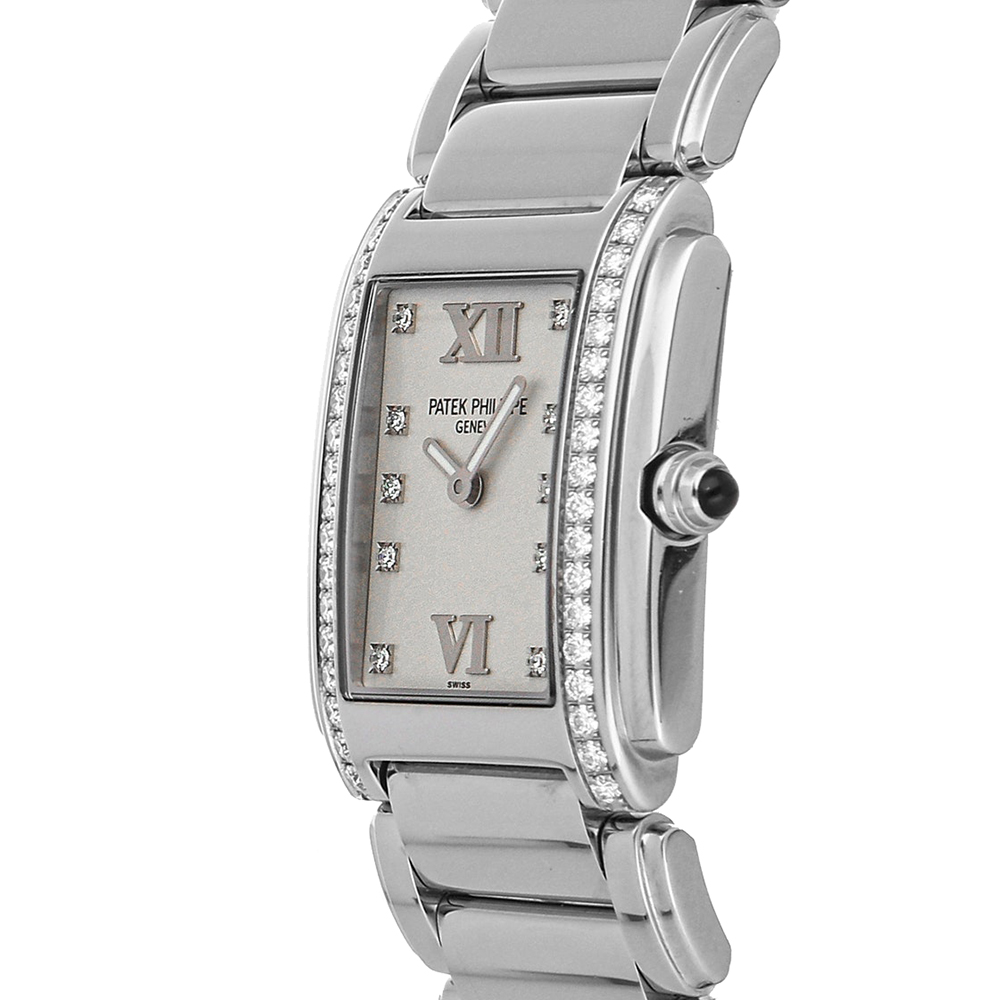 

Patek Philippe Silver Diamonds Stainless Steel Twenty-4