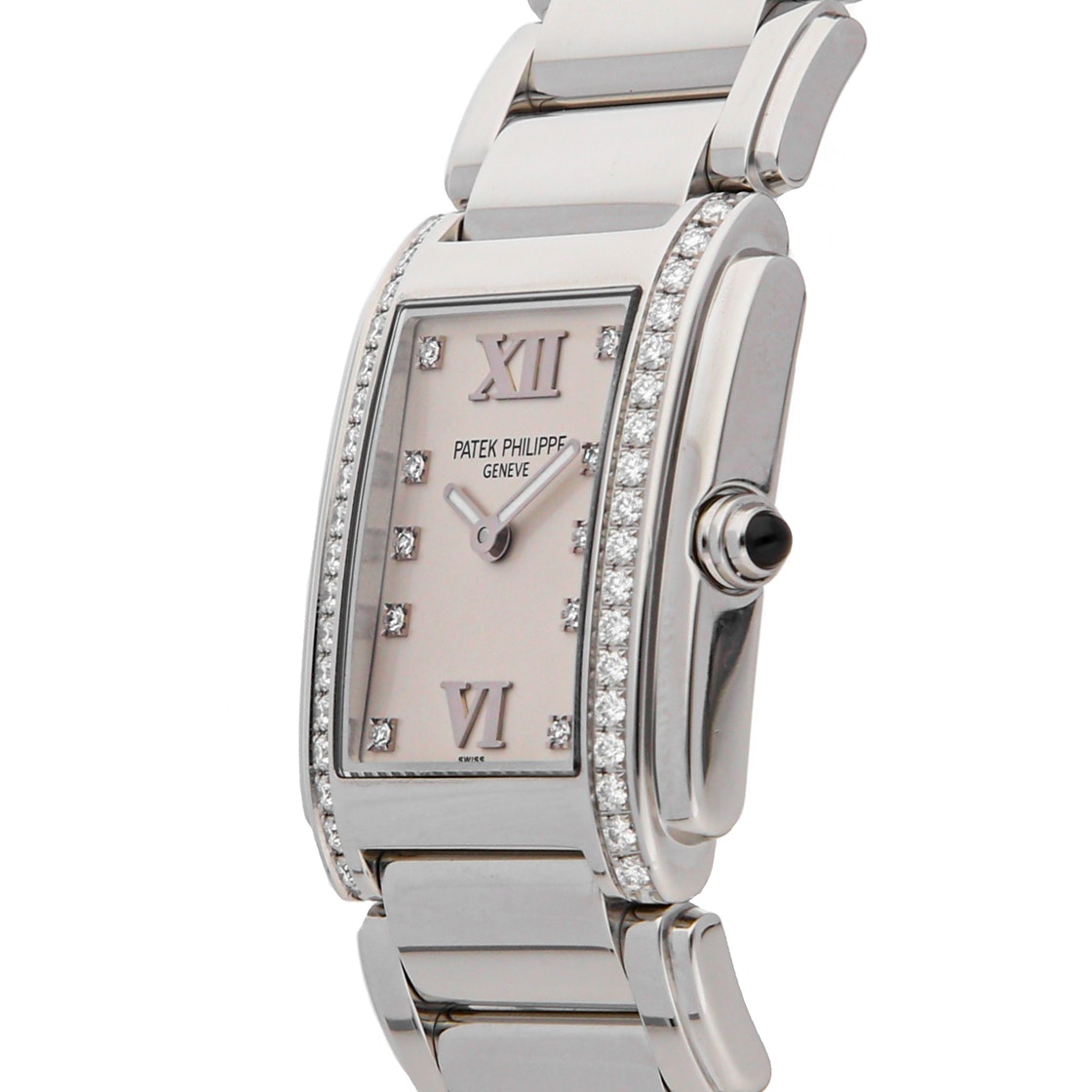 

Patek Philippe Silver Diamonds Stainless Steel Twenty-4 4910/10A-011 Women's Wristwatch 25 x 30 MM