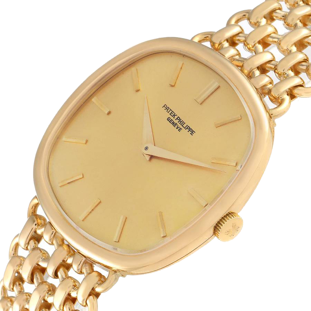 

Patek Philippe Champagne 18k Yellow Gold Ellipse 3644 Women's Wristwatch 33 MM