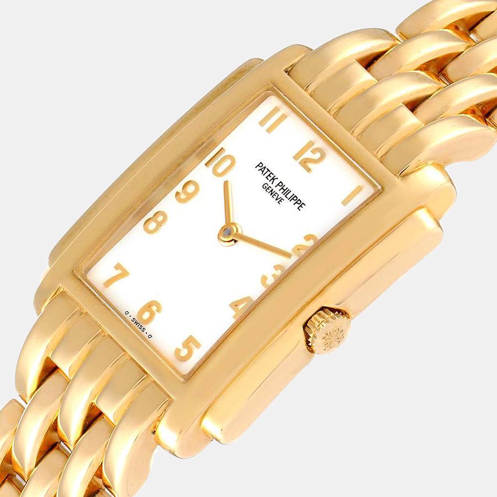 

Patek Philippe White 18K Yellow Gold Gondolo 4824 Women's Wristwatch 22 mm