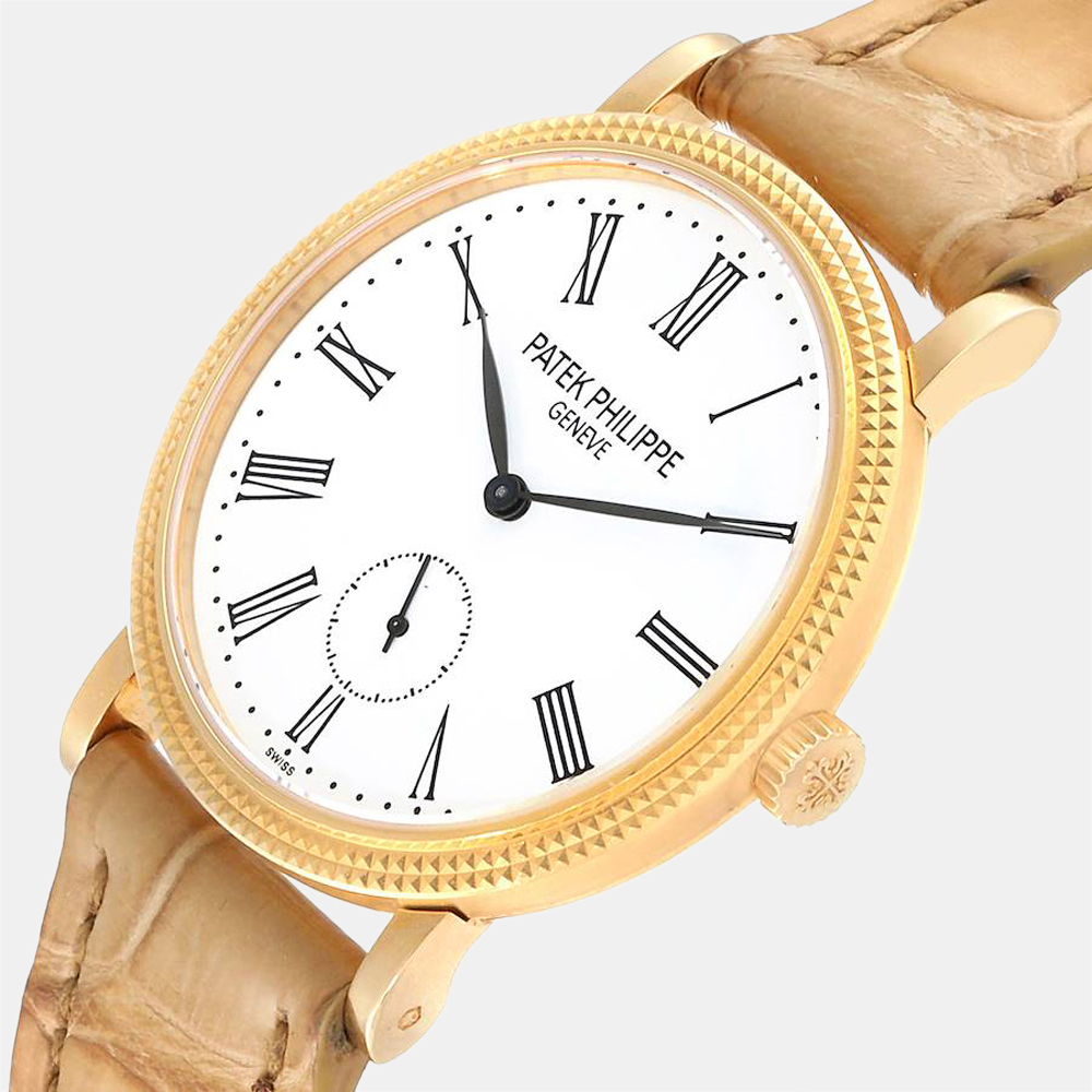 

Patek Philippe White 18K Yellow Gold Calatrava 7119 Women's Wristwatch 31 mm