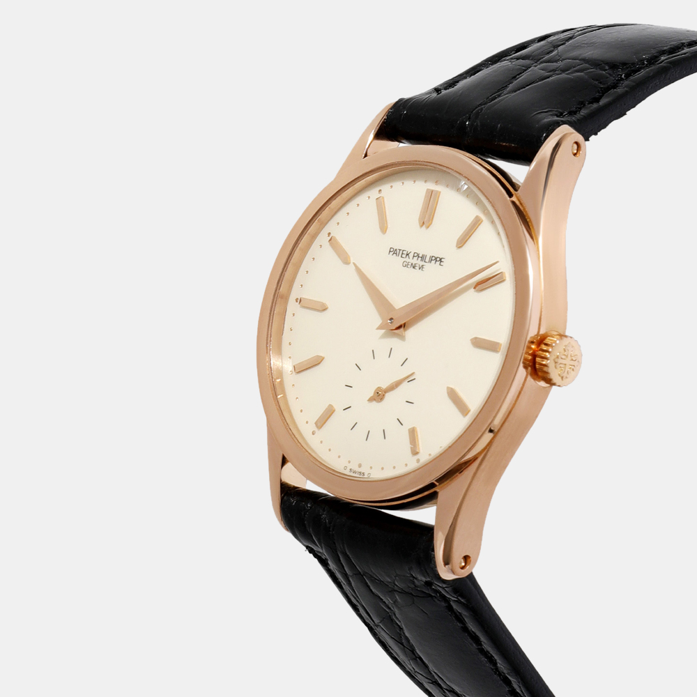 

Patek Philippe White 18K Rose Gold Calatrava 3796/D Manual Winding Women's Wristwatch 31 mm