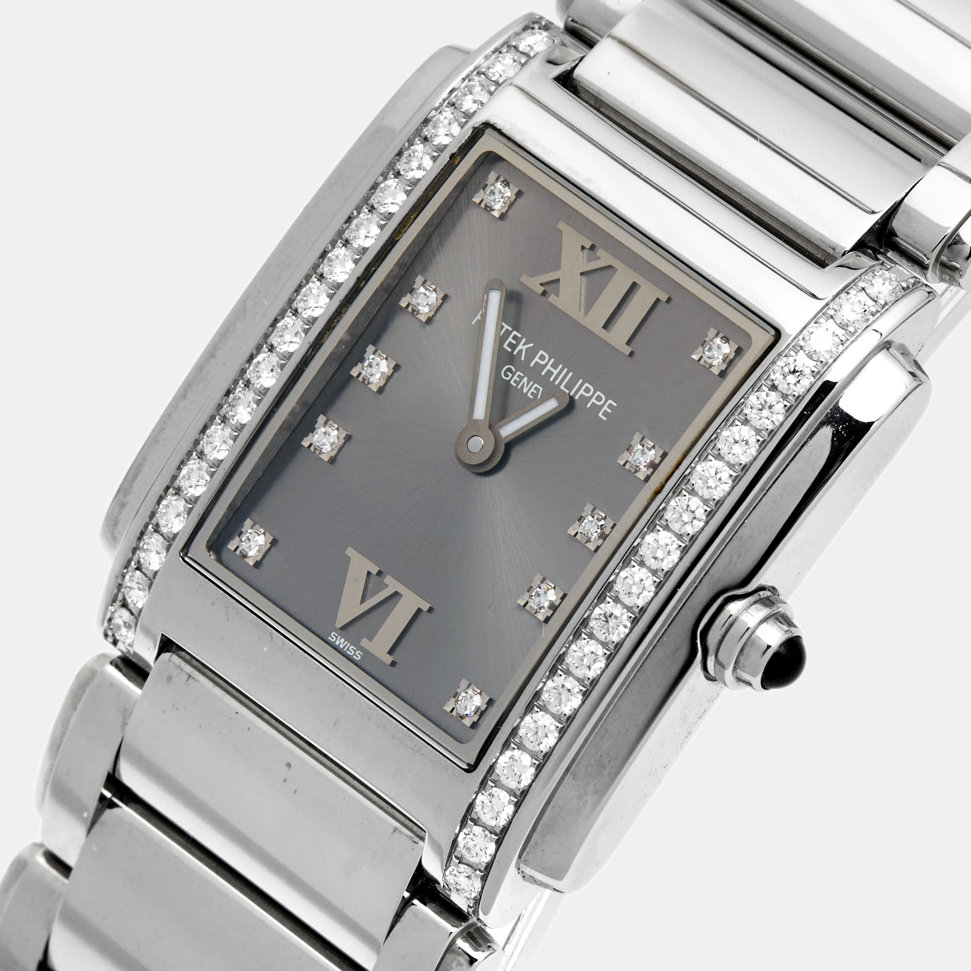 

Patek Philippe Grey Stainless Steel Diamonds Twenty-4, Silver