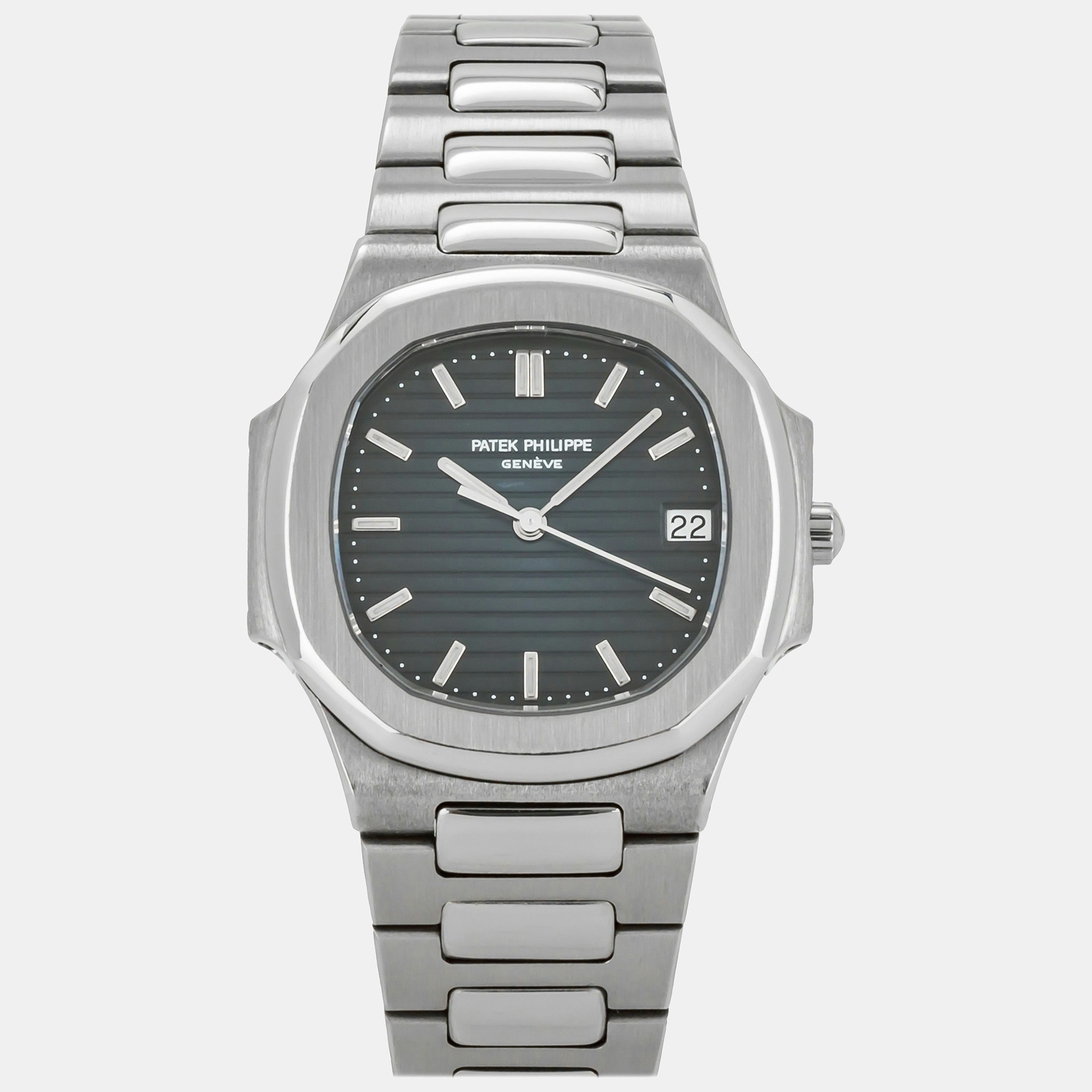Pre-owned Patek Philippe Blue Stainless Steel Nautilus 3900/1a-001 Quartz Women's Wristwatch 32 Mm