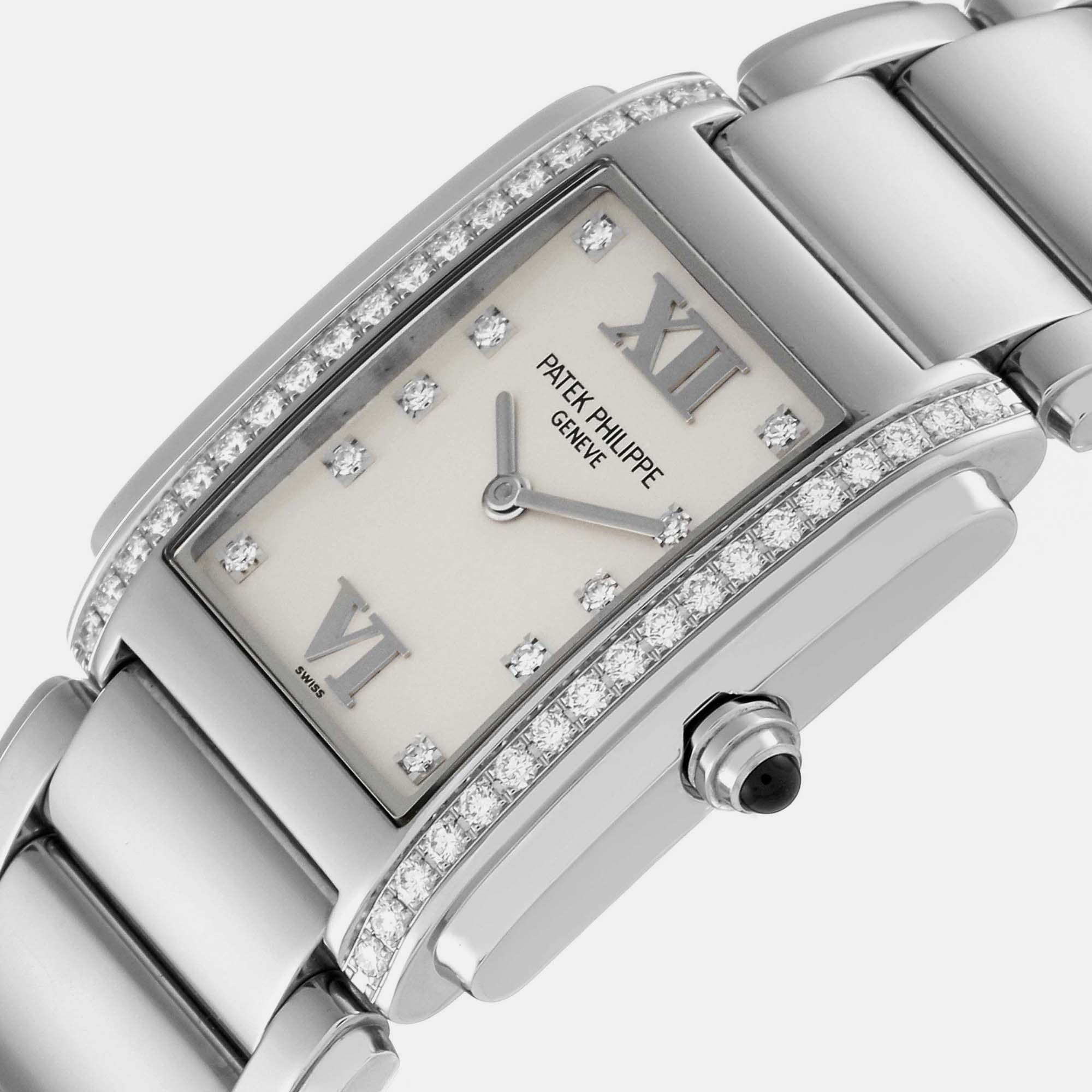 

Patek Philippe Silver Stainless Steel Twenty-4 4910 Quartz Women's Wristwatch 25 x 30 mm