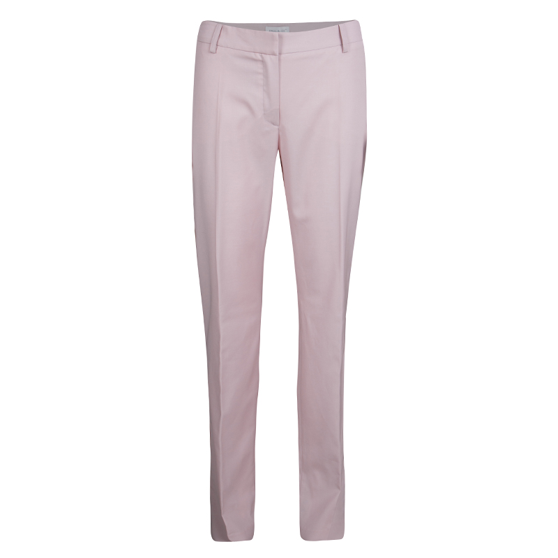 Paul and Joe Blush Pink Wool Contrast Piping Detail Trousers M