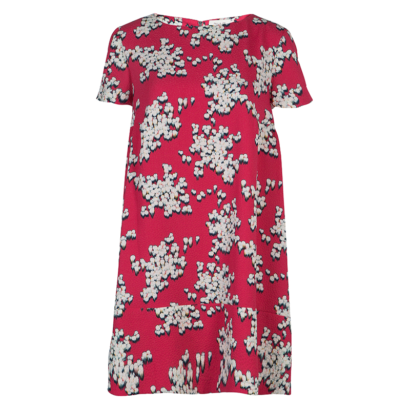 Paul and Joe Pink Floral Print Short Sleeve Shift Dress L