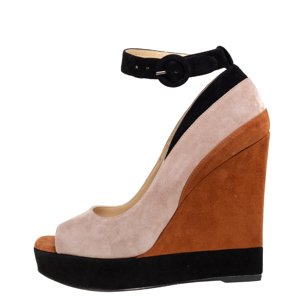 

Paul Andrew Multicolor Suede Ankle Strap Pumps Size