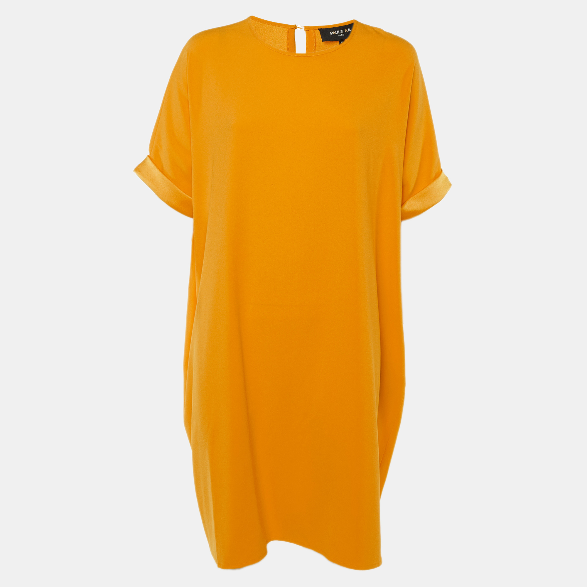 Paule Ka Orange Crepe Shift Dress M