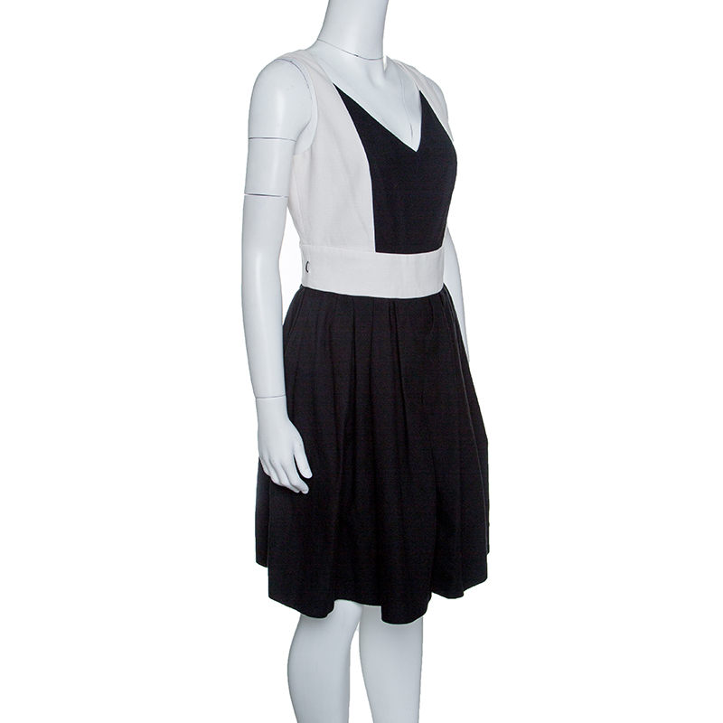 

Paule Ka Monochrome Colorblock Cotton Knit Sleeveless Dress, Black