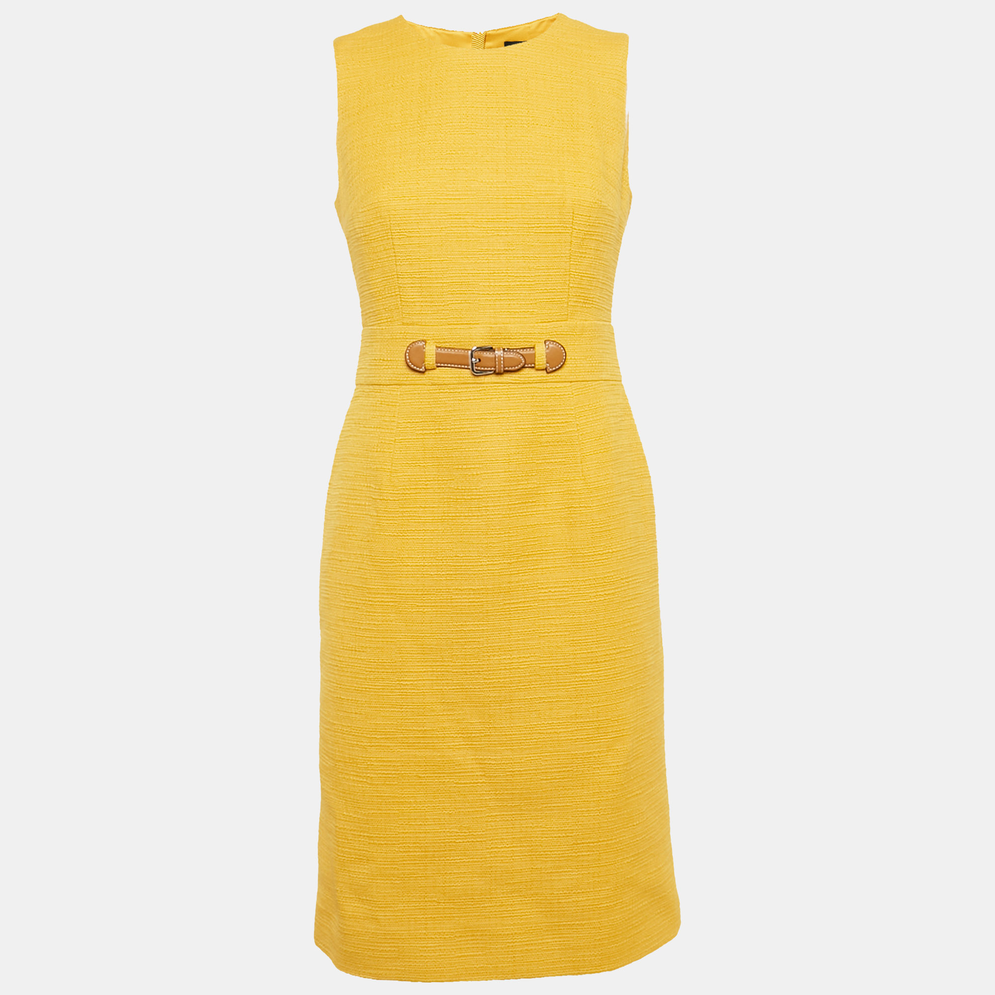 

Paule Ka Yellow Cotton Sleeveless Midi Dress M