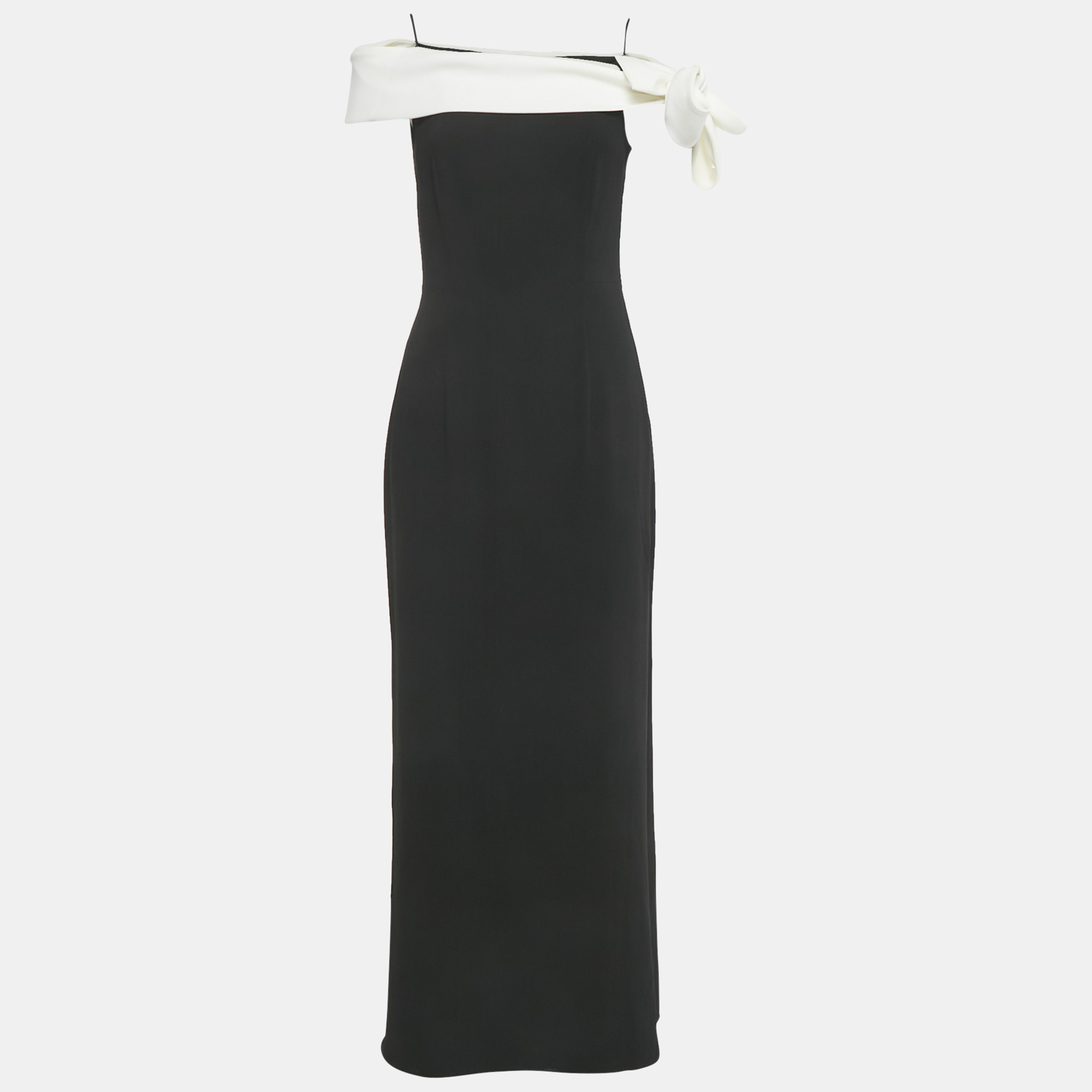 Pre-owned Paule Ka Black Sateen Cut-out Maxi Dress M