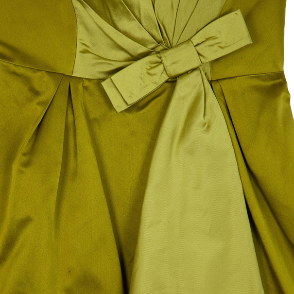 Pre-owned Paule Ka Yellow Bolero & Dress Set L In Green