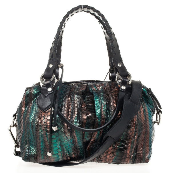 Pauric Sweeney Metallic Python Satchel