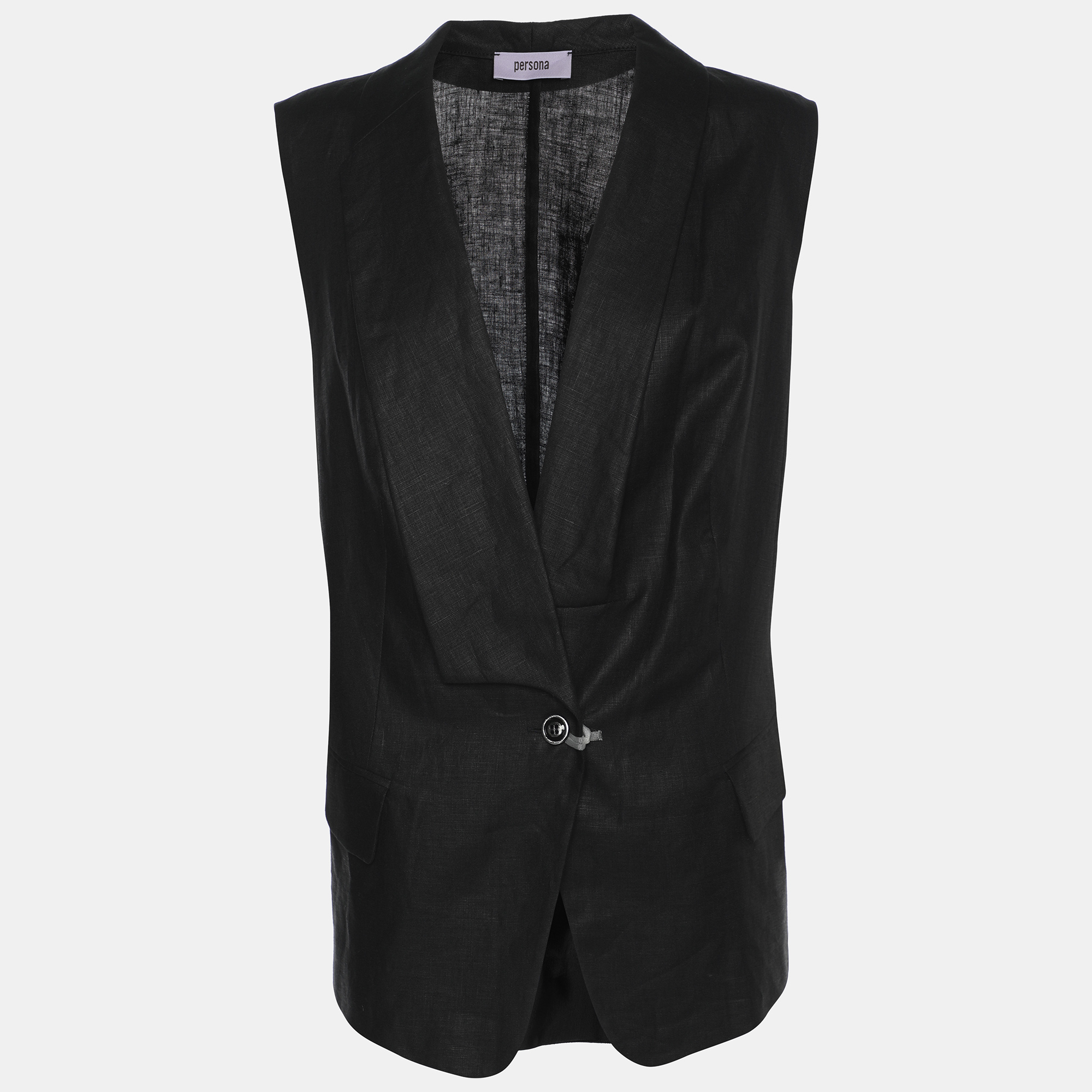 

Persona Black Linen Waist Coat L