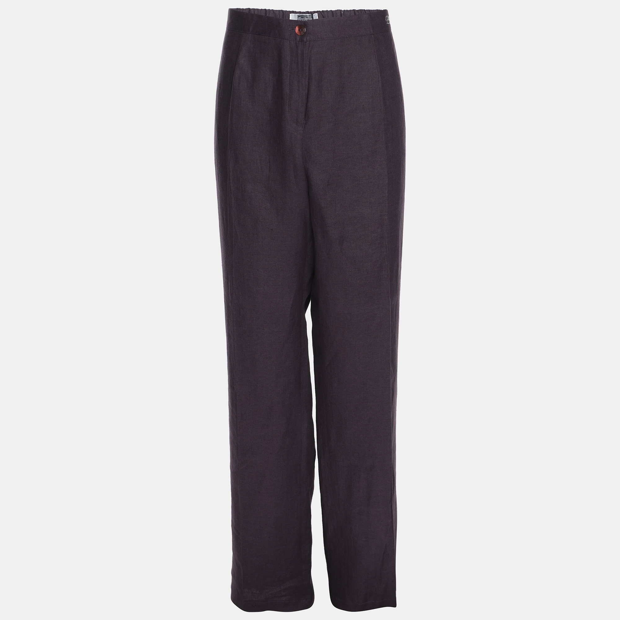 

Perte by Krizia Purple Linen Trousers XXL