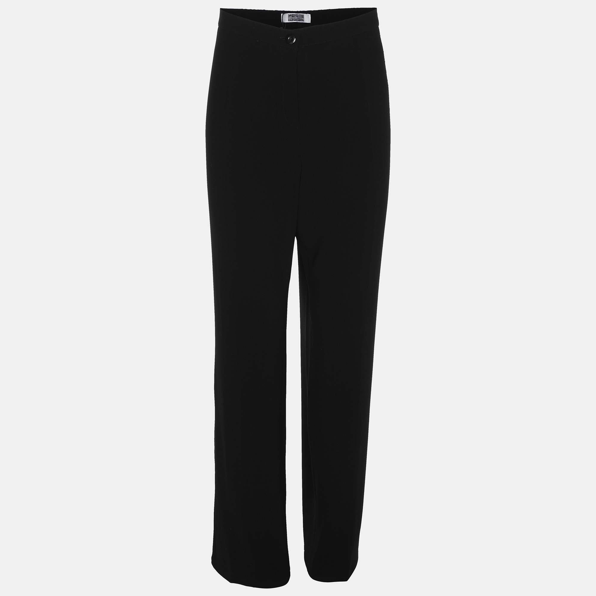

Perte by Krizia Black Stretch Crepe Pants XL