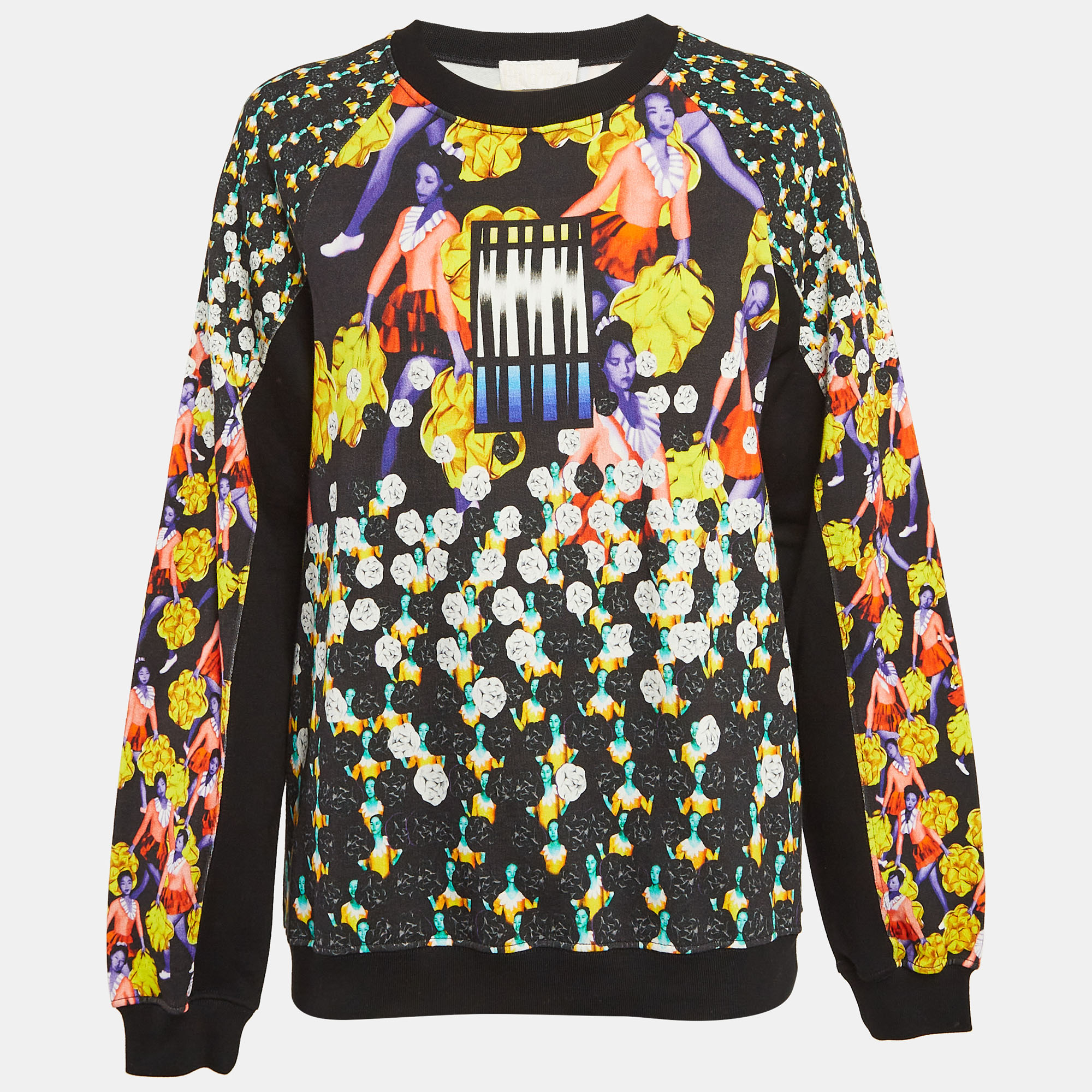 

Peter Pilotto Black Ruc Printed Cotton Knit Sweatshirt M