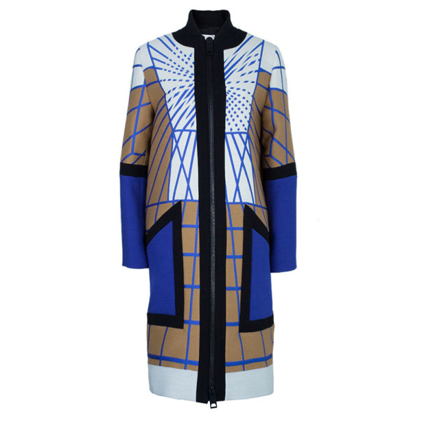 Peter Pilotto Colour-Block Printed Woolen Coat L