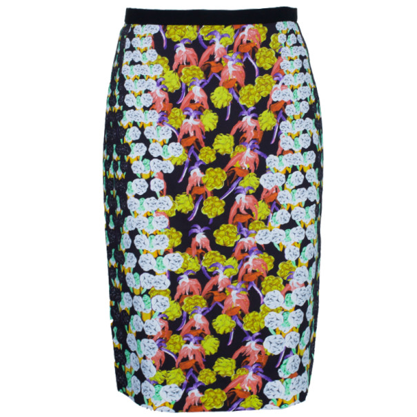 Pre Owned Peter Pilotto Erin Printed Pencil Skirt S