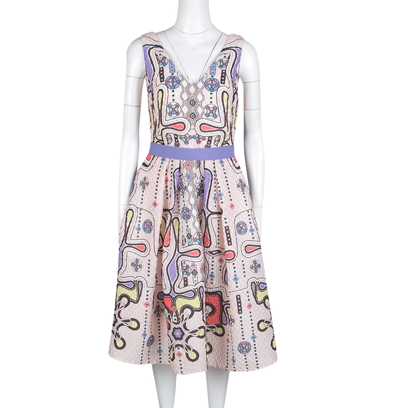 

Peter Pilotto Blush Pink 3D Waffle Texture Printed Circle Dress, Multicolor