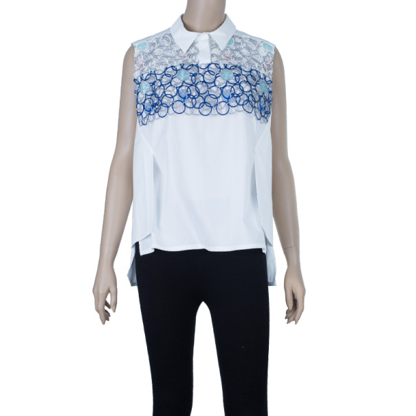 

Peter Pilotto White Sleeveless Blouse, Blue