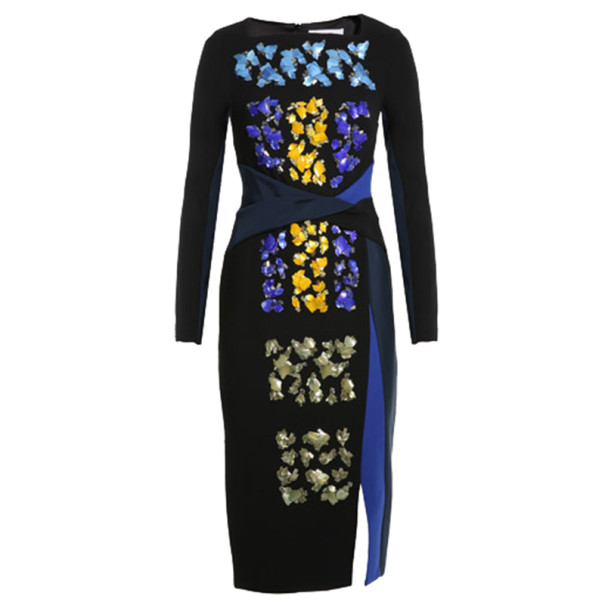 Pre Owned Peter Pilotto Codie Embellished Printed Dress M