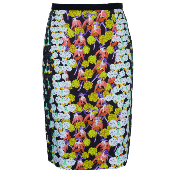 Pre Owned Peter Pilotto Erin Printed Pencil Skirt M