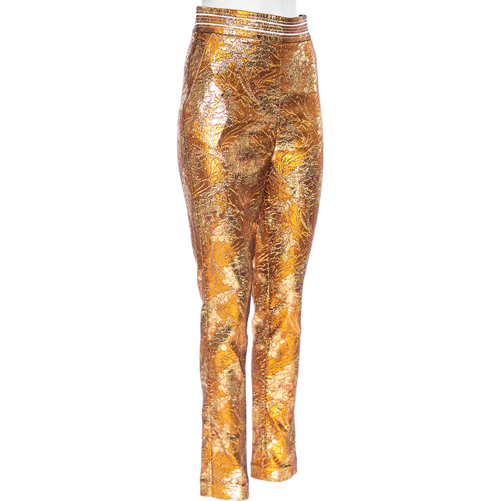 

Peter Pilotto Metallic Floral Lurex and Jacquard Tapered Trousers