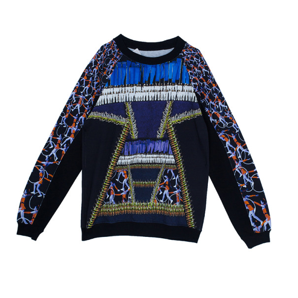 Pre Owned Peter Pilotto Printed Cotton Sweater S