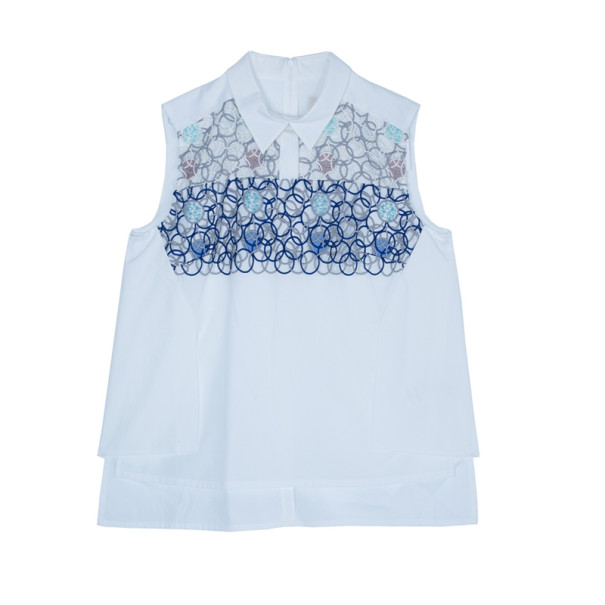 Pre Owned Peter Pilotto White Sleeveless Blouse M