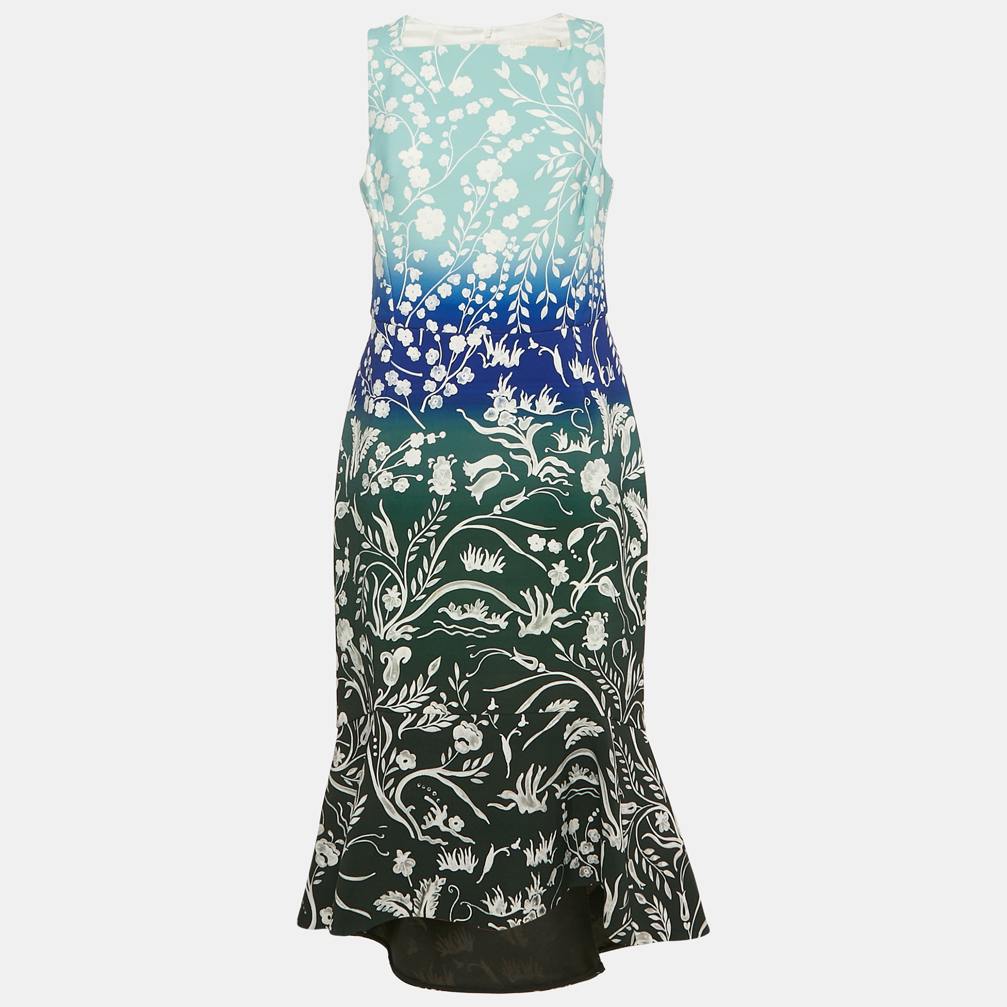 

Peter Pilotto Multicolor Stencil Floral Print Sleeveless Midi Dress L