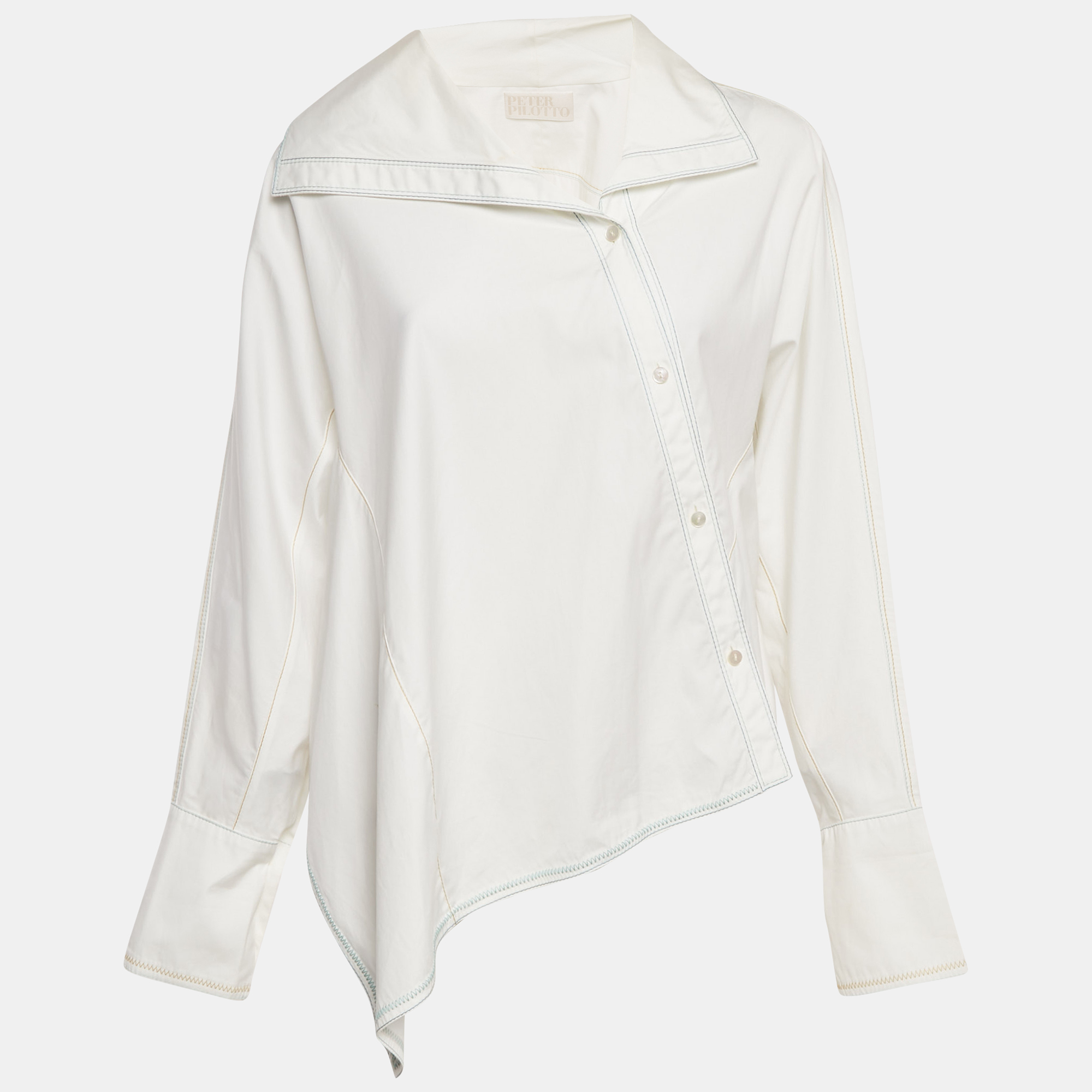 

Peter Pilotto White Cotton Asymmetric Blouse M