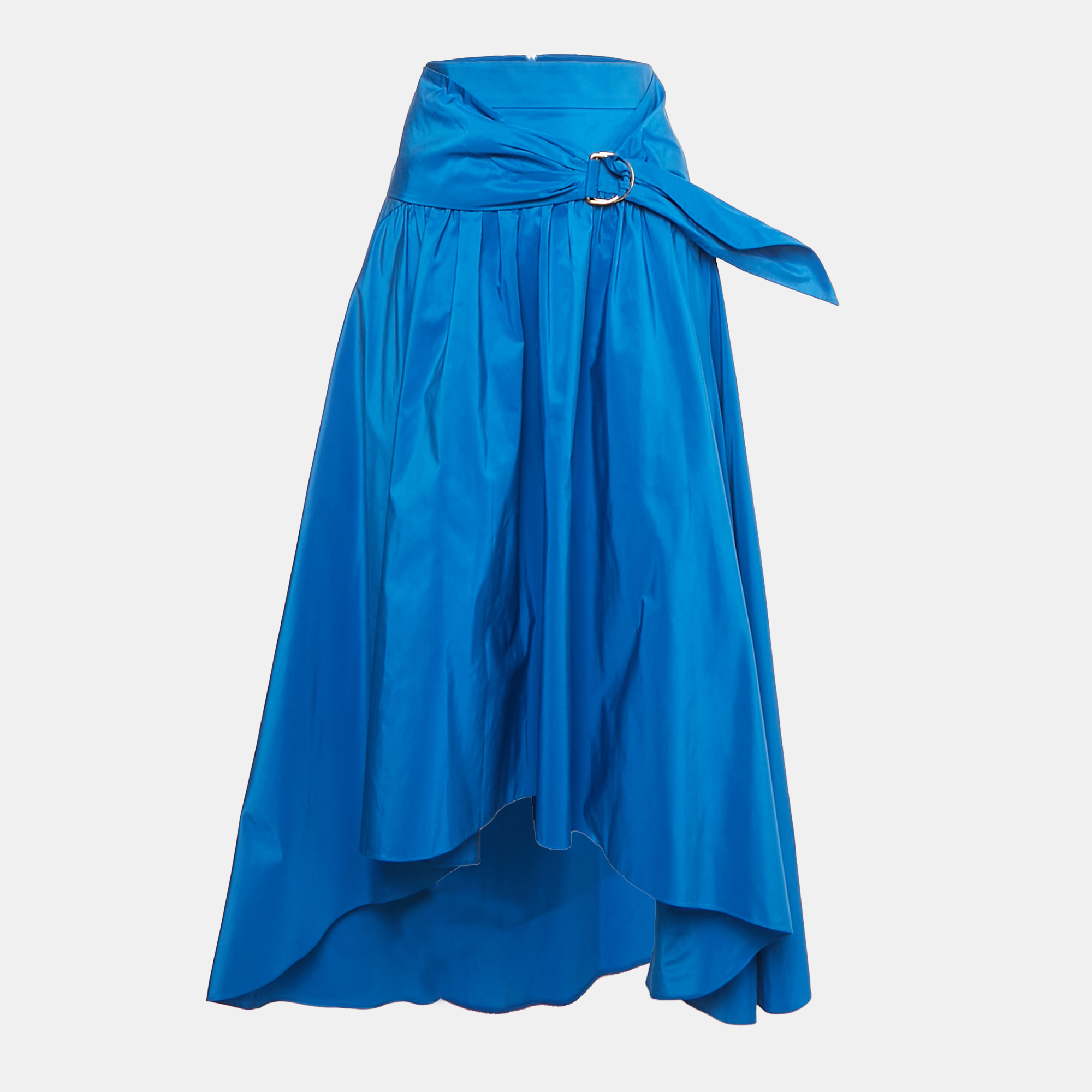 

Peter Pilotto Blue Taffeta High-Low Midi Skirt M