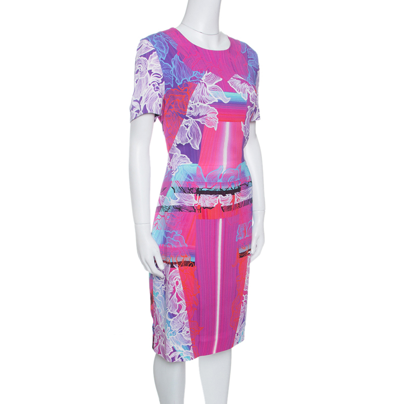 

Peter Pilotto Multicolor Orchid Beam Print Short Sleeve Dress