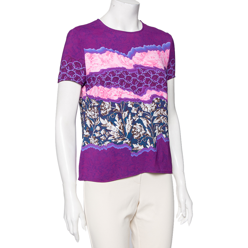 

Peter Pilotto Purple Printed Crepe Top