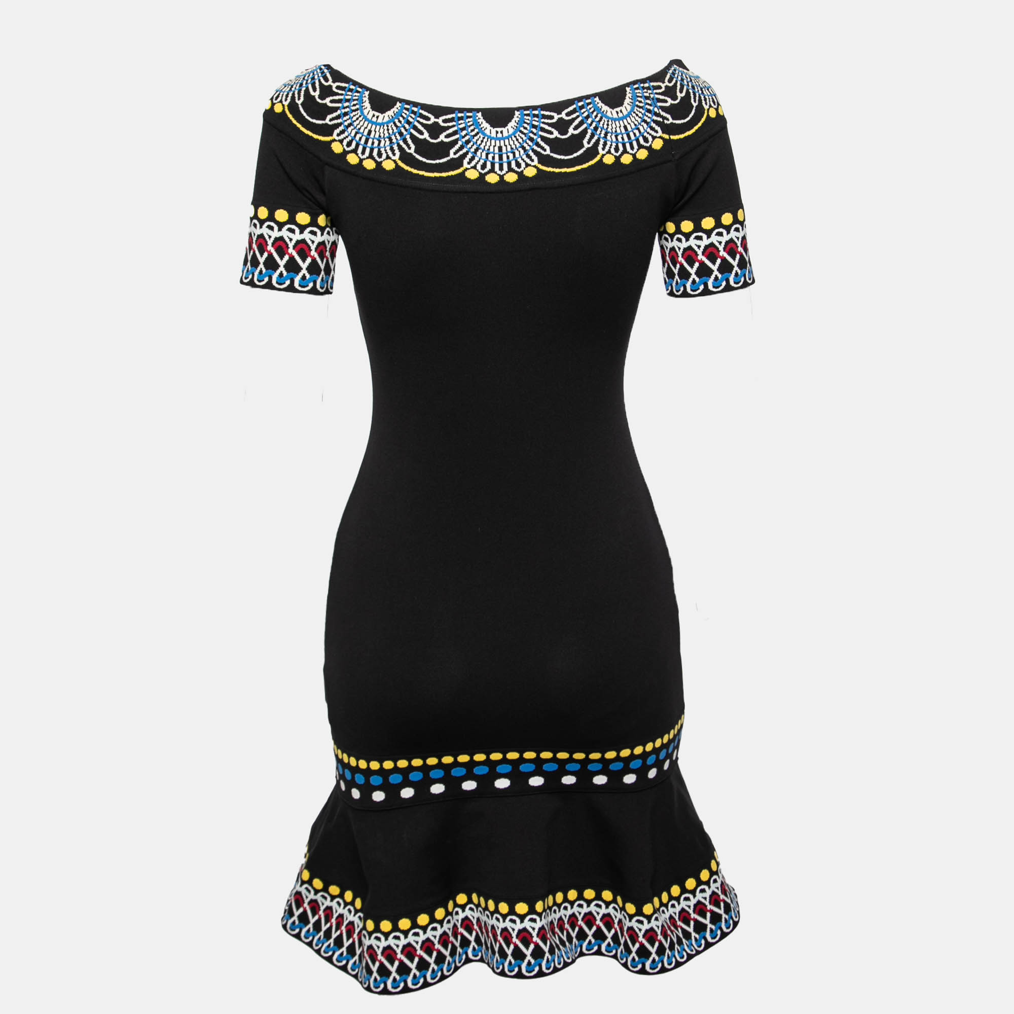 

Peter Pilotto Black Jacquard Knit Off-Shoulder Dress