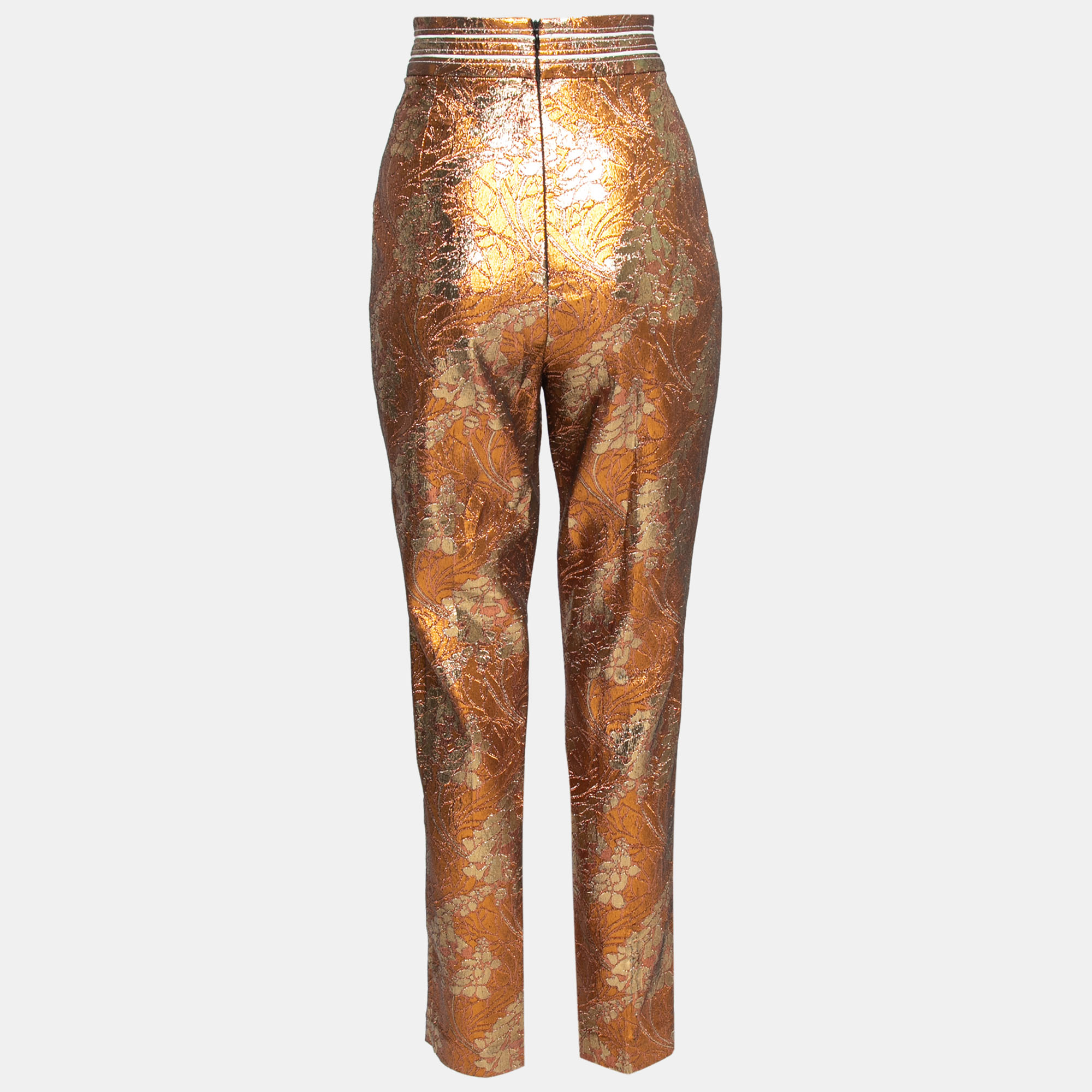 

Peter Pilotto Gold Floral Lurex Jacquard Trousers, Metallic