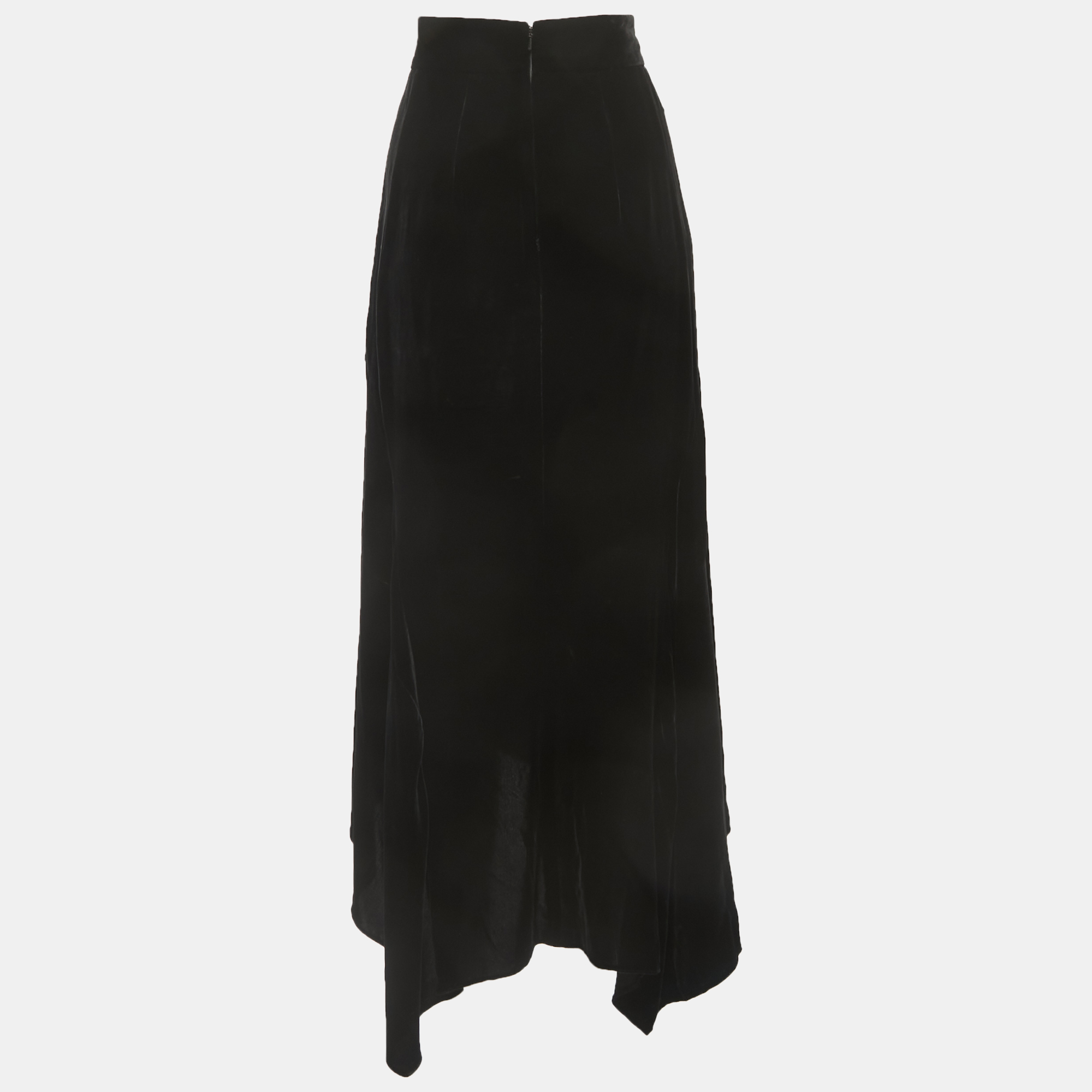 

Peter Pilotto Black Velvet Asymmetrical Maxi Skirt