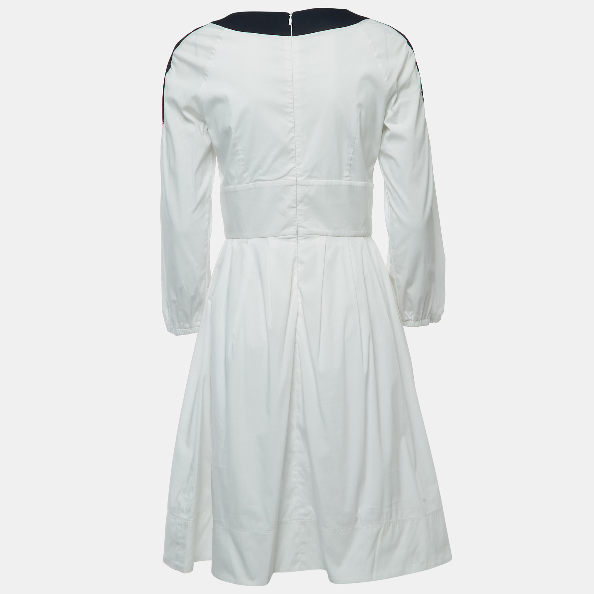 

Peter Pilotto White Cotton V-Neck Flared Short Dress