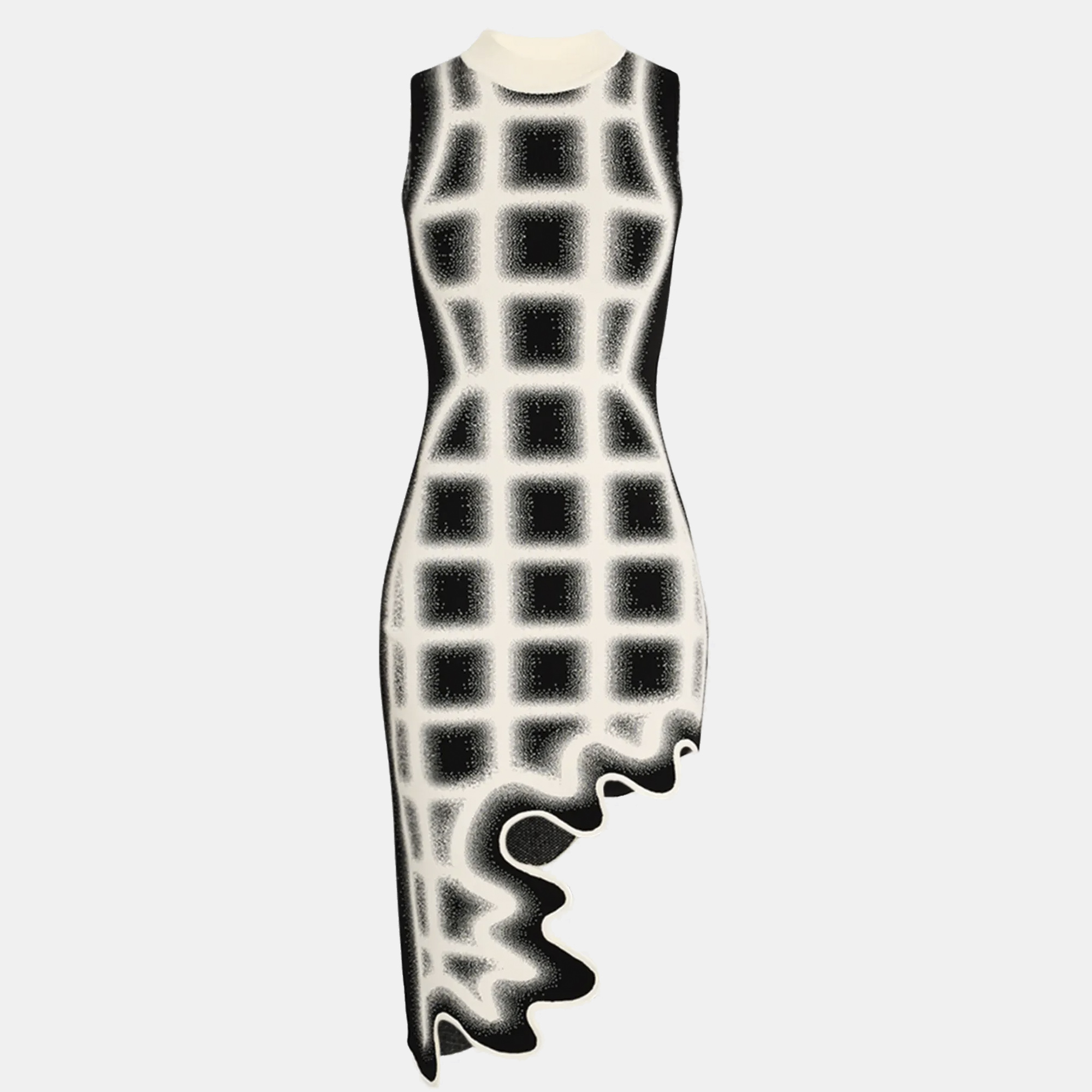 

PH5 UV Reactive Monochrome Wave Pattern Knit Bella Dress M, Black