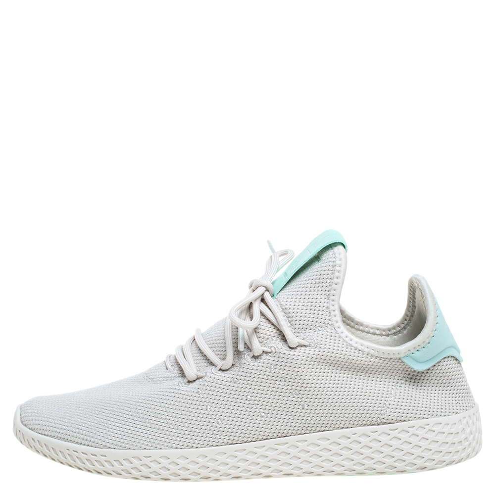 

Pharrell Williams X adidas White/Green Tennis HU Low Top Sneakers Size