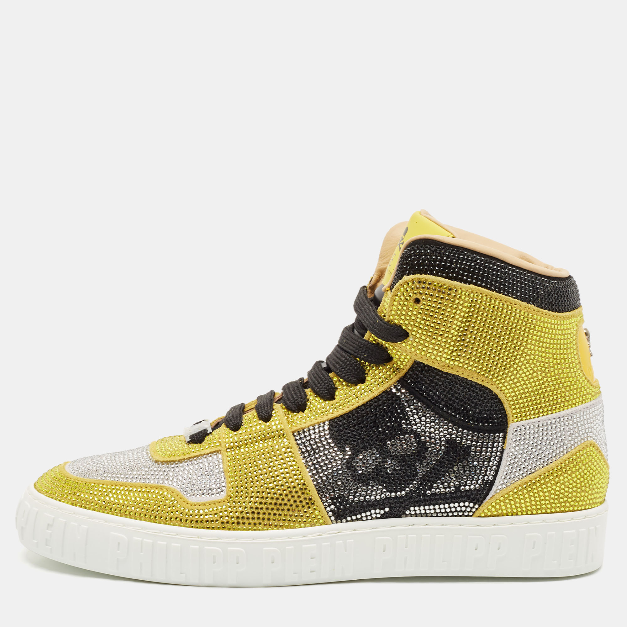 

Philipp Plein Multicolor Suede Crystal Notorious High Top Sneakers Size