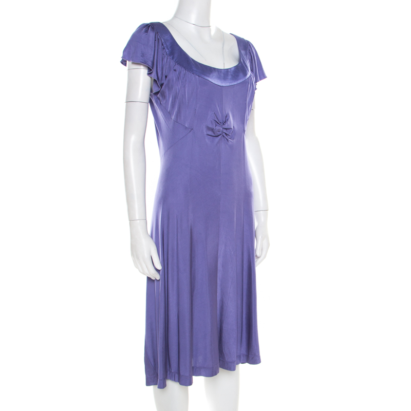 

Philosophy di Alberta Ferretti Purple Jersey Ruched Bodice Detail Dress