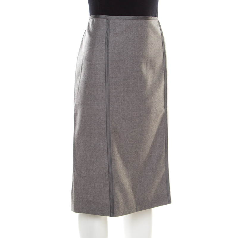 

Philosophy di Alberta Ferretti Grey Wool Paneled Pencil Skirt